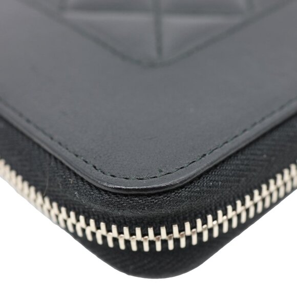 Chanel  Mademoiselle Vintage Quilted Leather Zip Around Wallet Black - Picture 7 of 15